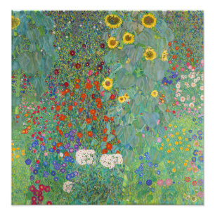 Gustav Klimt - Landtuin met zonnebloemen Foto Afdruk