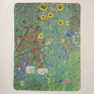 Gustav Klimt - Landtuin met zonnebloemen Sherpa Deken