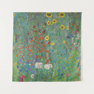 Gustav Klimt - Landtuin met zonnebloemen Wandkleed