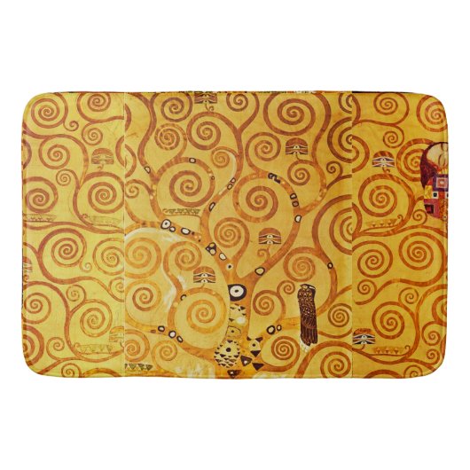 Gustav Klimt Levensboom: Art Nouveau Symbolist Badmat (Voorkant)