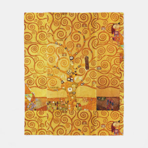 Gustav Klimt Levensboom: Art Nouveau Symbolist Fleece Deken