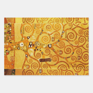 Gustav Klimt Levensboom: Art Nouveau Symbolist Inpakpapier Vel
