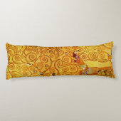 Gustav Klimt Levensboom: Art Nouveau Symbolist Lichaamskussen (Achterkant)