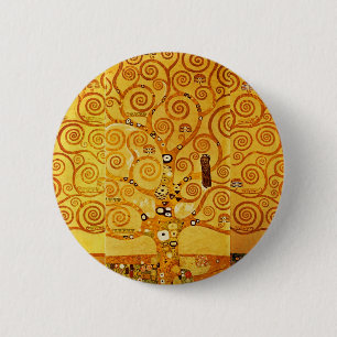Gustav Klimt Levensboom: Art Nouveau Symbolist Ronde Button 5,7 Cm