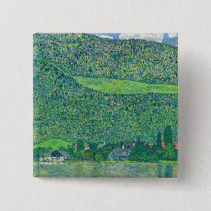 Gustav Klimt - Litzlberg am Attersee Vierkante Button 5,1 Cm