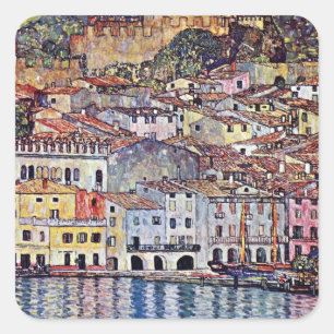 Gustav Klimt - Malcesine aan het Gardameer Italië Vierkante Sticker