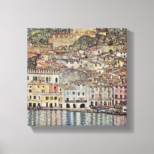 Gustav Klimt - Malcesine op het Gardameer Canvas Afdruk