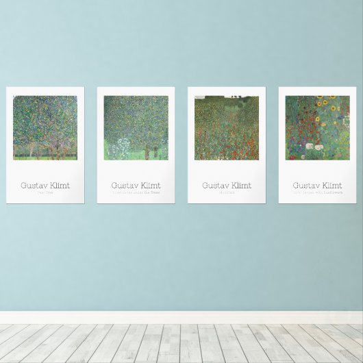 Gustav Klimt  meesterwerken Muurkunst Sets (Houten vloer)