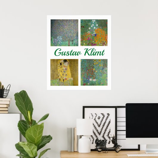 Gustav Klimt Meesterwerken Patchwork Poster (Thuiskantoor)