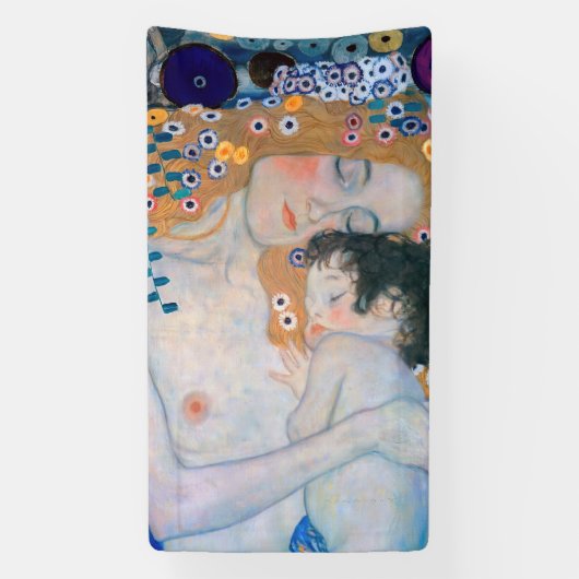 Gustav Klimt - Moeder en kind Spandoek (Verticaal)