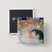 Gustav Klimt - Moeder en kind Vierkante Button 5,1 Cm (Voorkant /achterkant)