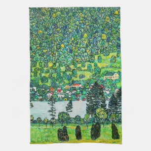 Gustav Klimt - Mountain Slope bij Unterach Theedoek