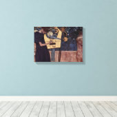 Gustav Klimt - Muziek Canvas Afdruk (Insitu (Houten vloer))