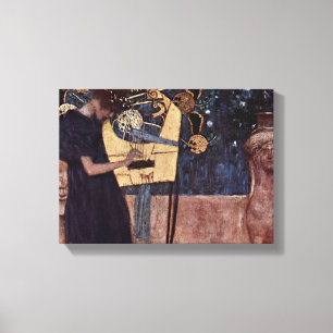 Gustav Klimt - Muziek Canvas Afdruk