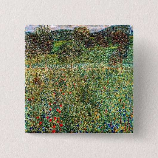 Gustav Klimt - Orchard Vierkante Button 5,1 Cm (Voorkant)