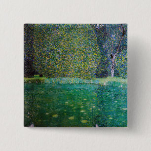Gustav Klimt - Park Schloss Kammer am Attersee Vierkante Button 5,1 Cm