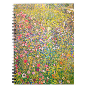 Gustav Klimt Pink Flowers-laptop Notitieboek