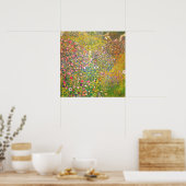 Gustav Klimt Pink Flowers Poster (Keuken)