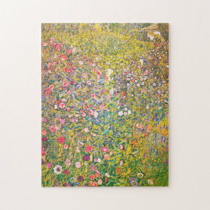 Gustav Klimt Pink Flowers Puzzle Legpuzzel