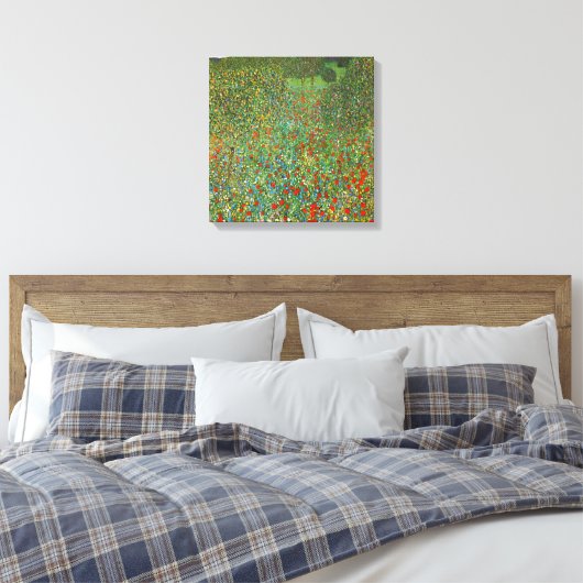 Gustav Klimt Poppy Field Canvas Afdruk (Insitu (Slaapkamer))