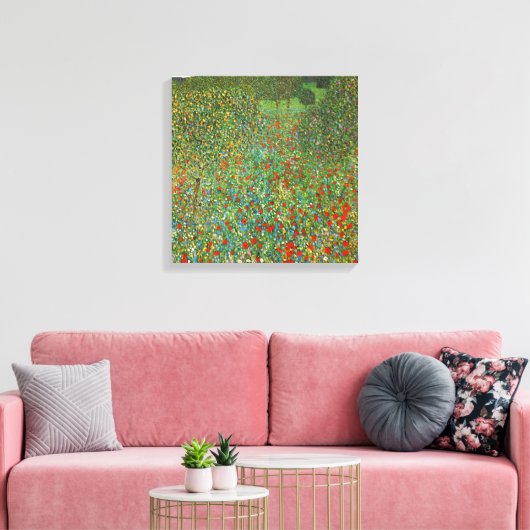 Gustav Klimt Poppy Field Canvas Afdruk (Insitu (Woonkamer))