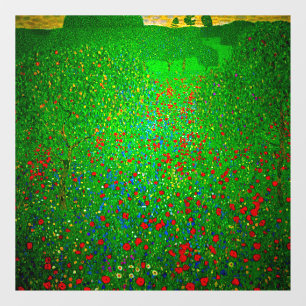 Gustav Klimt Poppy Field Raamsticker