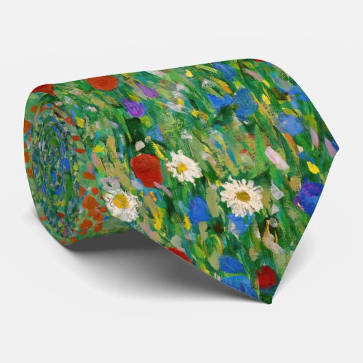 Gustav Klimt - Poppy Field Stropdas (Opgerold)