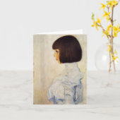 Gustav Klimt Portrait van Helene Klimt Note Card Kaart (Gele Bloem)