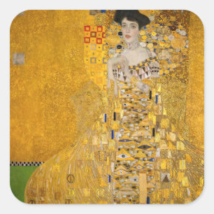 Gustav Klimt - Portret van Adele Bloch-Bauer I Vierkante Sticker
