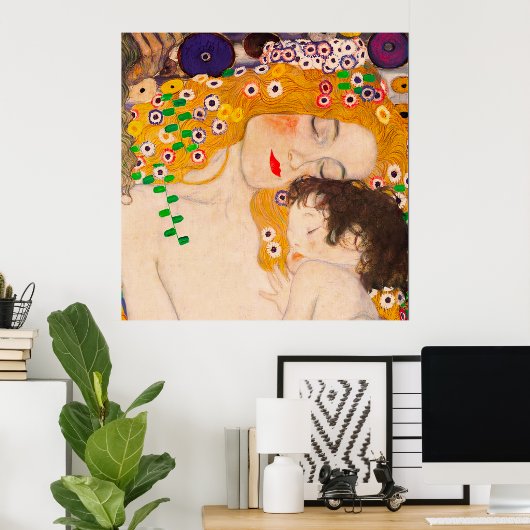 Gustav Klimt - Poster mère et enfant (Bureau à domicile)
