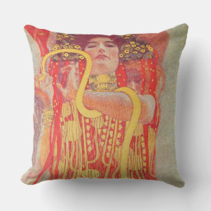 Gustav Klimt Red Woman Gold Snake Painting Buitenkussen