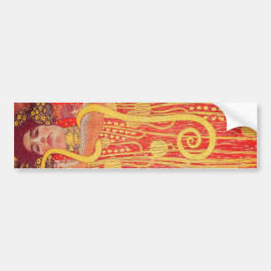 Gustav Klimt Red Woman Gold Snake Painting Bumpersticker