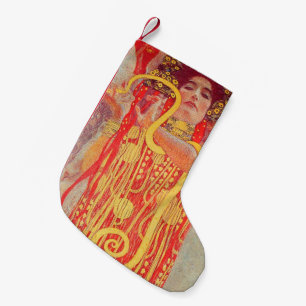 Gustav Klimt Red Woman Gold Snake Painting Kleine Kerstsok