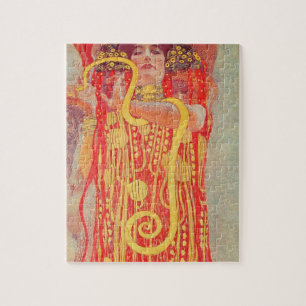 Gustav Klimt Red Woman Gold Snake Painting Legpuzzel