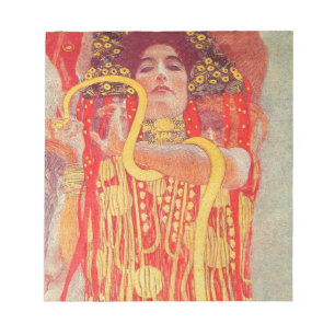 Gustav Klimt Red Woman Gold Snake Painting Notitieblok
