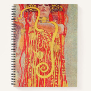 Gustav Klimt Red Woman Gold Snake Painting Notitieboek