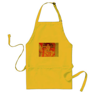 Gustav Klimt Red Woman Gold Snake Painting Standaard Schort