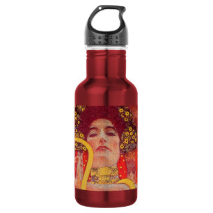 Gustav Klimt Red Woman Gold Snake Painting Waterfles