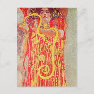 Gustav Klimt Rode Vrouw Gouden Slang Schilderij Briefkaart