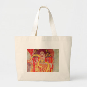Gustav Klimt Rode Vrouw Gouden Slang Schilderij Grote Tote Bag