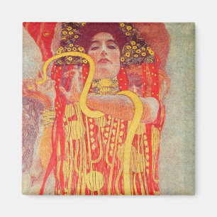 Gustav Klimt Rode Vrouw Gouden Slang Schilderij Magneet