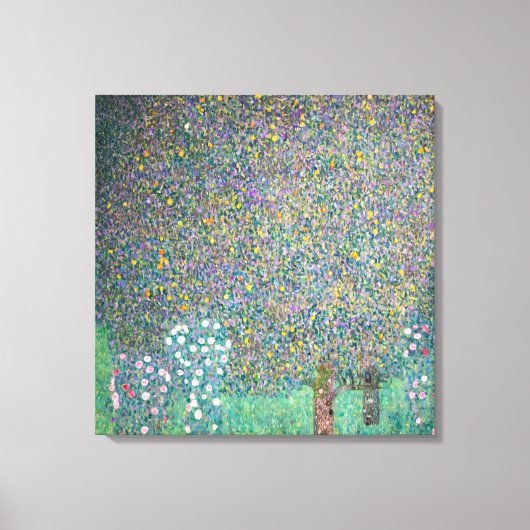 Gustav Klimt - Rosebushes onder de bomen Canvas Afdruk (Voorkant)