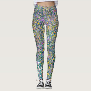 Gustav Klimt - Rosebushes onder de bomen Leggings