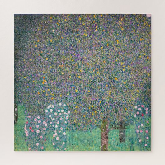 Gustav Klimt - Rosebushes onder de bomen Legpuzzel (Verticaal)