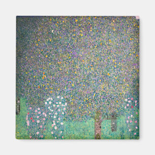 Gustav Klimt - Rosebushes onder de bomen Magneet
