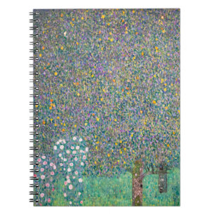 Gustav Klimt - Rosebushes onder de bomen Notitieboek