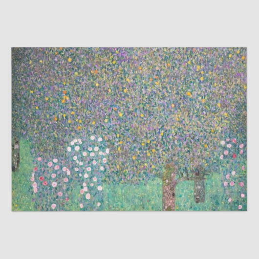 Gustav Klimt - Rosebushes onder de bomen Tissuepapier (Voorkant)