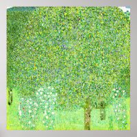 Gustav Klimt, rozen struiken onder de bomen