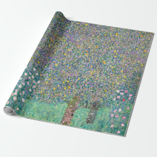 Gustav Klimt - Rozenstruiken onder de bomen Cadeaupapier