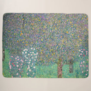 Gustav Klimt - Rozenstruiken onder de bomen Sherpa Deken